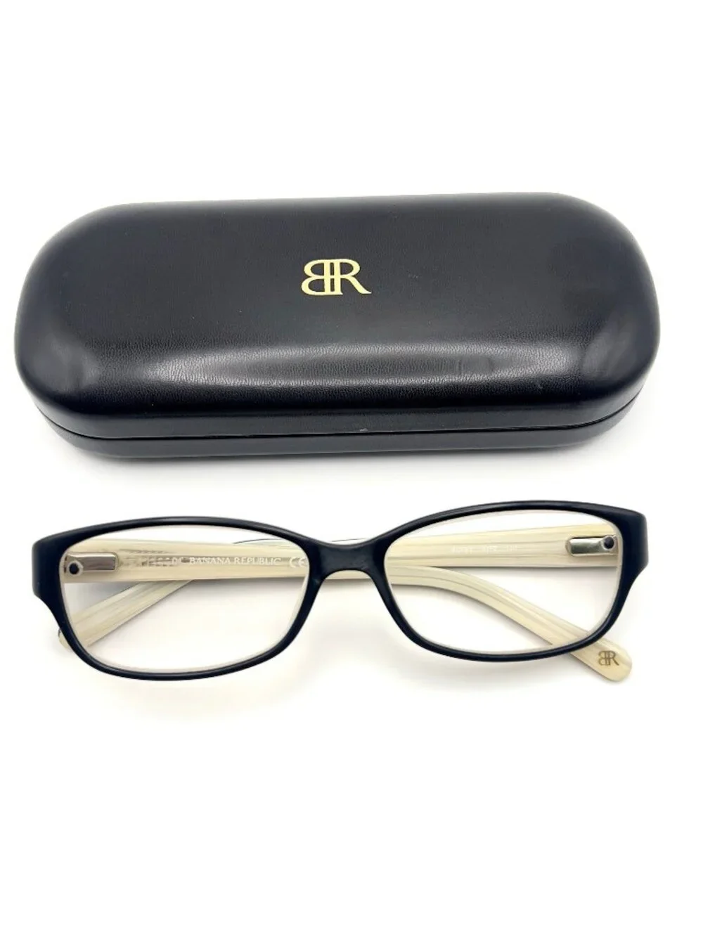 Banana Republic Buffy 0JPZ Eyeglass Frames Horn Black Tan Rectangle 53-15-130